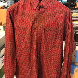 Vanford Men's Red Plaid Casual long Sleeve Shirt Size 42